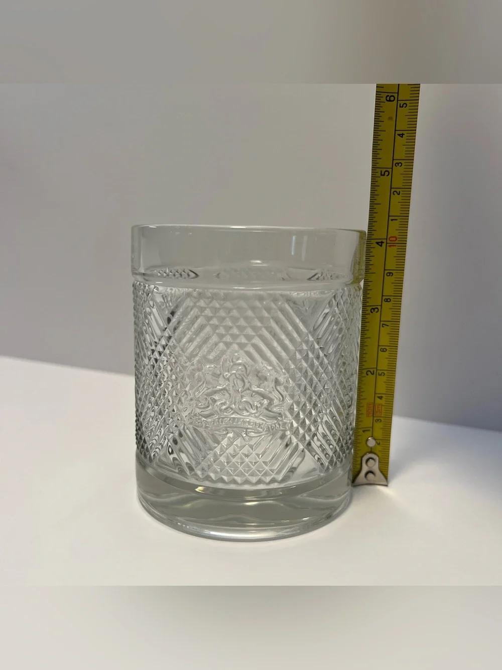 VTG Ralph Lauren Safari Argyle Lion Crest Double Old Fashioned Glasses Set Of 4